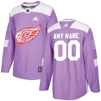 NHL Men adidas Detroit Red Wings customized purple Jersey